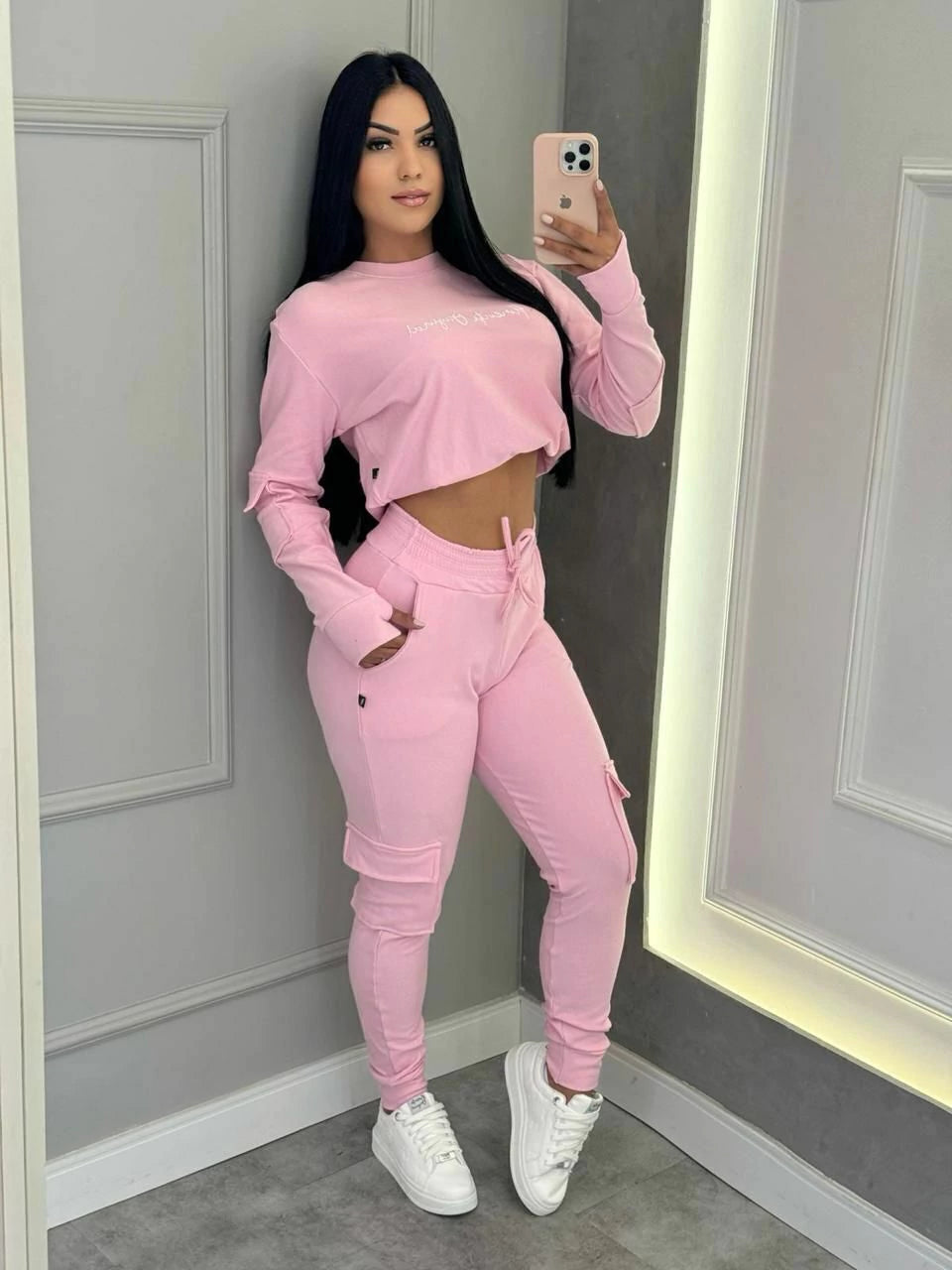 CONJUNTO MOLETINHO ANASTACIA ROSA BEBE
