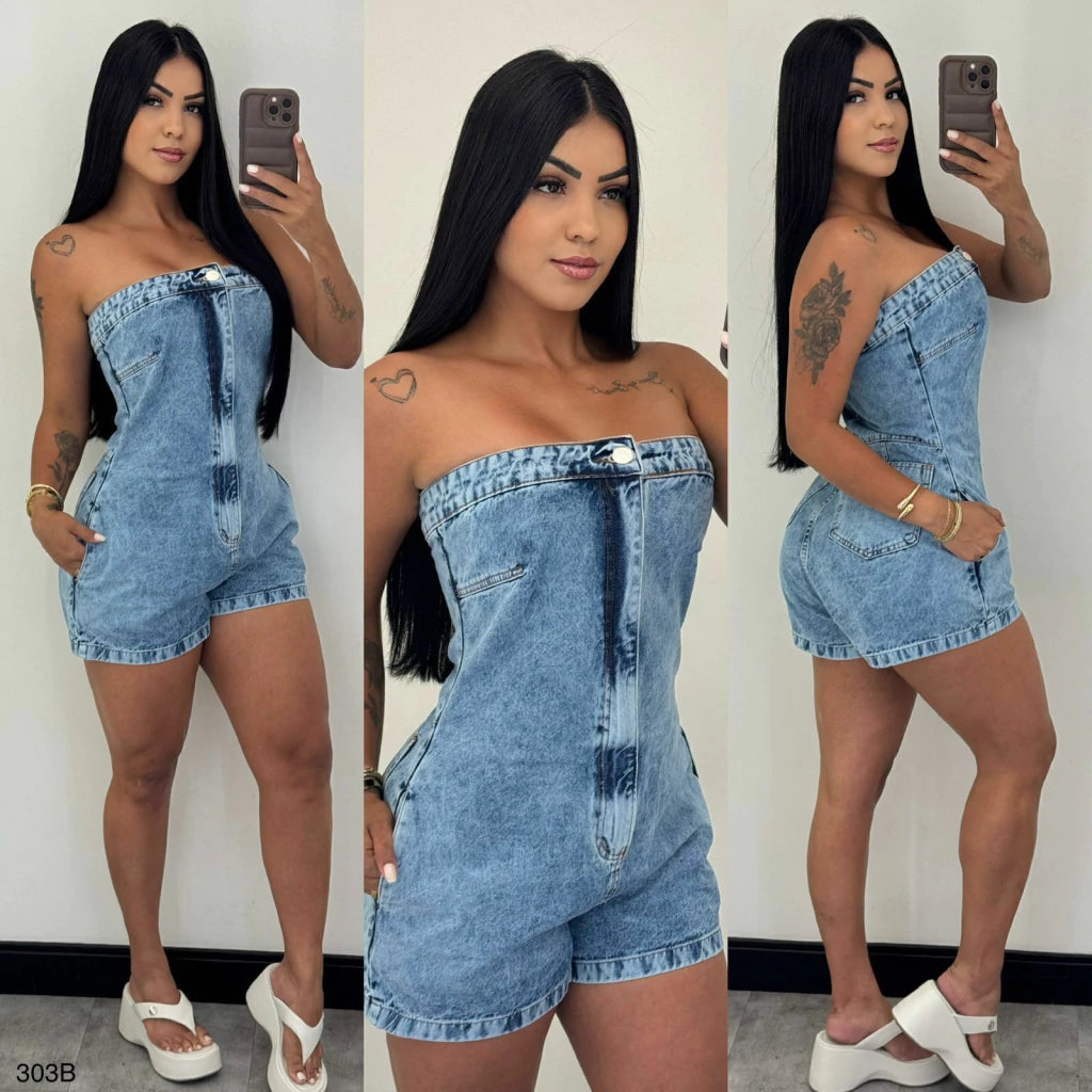 MACAQUINHO JEANS TOMARA QUE CAIA ESTAÇÕES